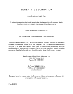 Plan C Benefit Description - Blue Cross and Blue Shield of Kansas