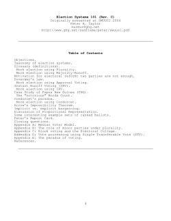 Election Systems 101 (Rev. C) Originally presented at SWUUSI