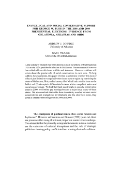 evangelical and social conservative support for george w. bush in