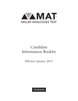 Candidate Information Booklet