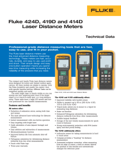 Fluke 424D, 419D, and 414D Distance Meters