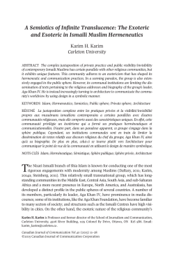 A Semiotics of Infinite Translucence: The Exoteric and Esoteric
