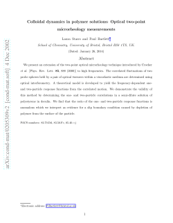 Colloidal dynamics in polymer solutions: Optical two