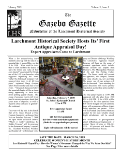 February/March 2009 - Larchmont Historical Society
