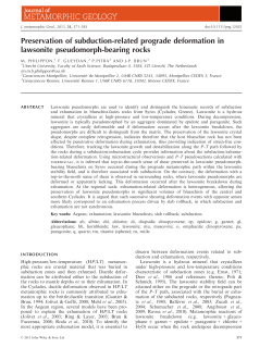 Preservation of subduction-related prograde deformation in