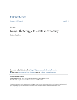 Kenya: The Struggle to Create a Democracy