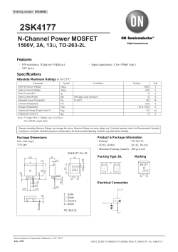 N-Channel Power MOSFET, 1500V, 2A, 13Ohm, TO-263-2L