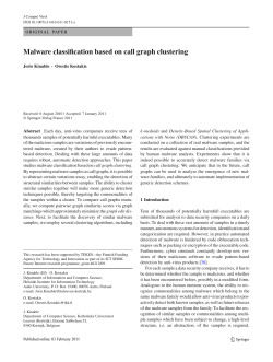 Malware classification based on call graph clustering