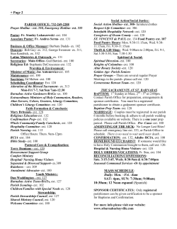 + Page 2 MASS SCHEDULE - St. Barnabas, Bayville