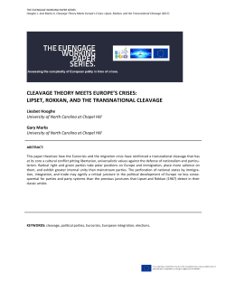cleavage theory meets europe`s crises: lipset, rokkan