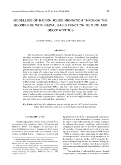 modelling of radionuclide migration through the geosphere with