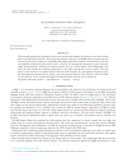 AN EXAMPLE ARTICLE USING AASTEXV6.0 ABSTRACT This
