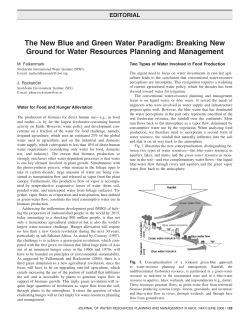 The New Blue and Green Water Paradigm: Breaking New