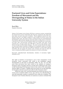 Fractured Lives and Grim Expectations: Freedom of Movement and