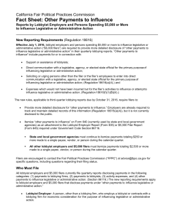 Fact Sheet: Other Payments to Influence