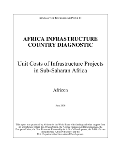 Unit Costs of Infrastructure Projects in Sub