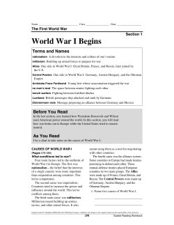 World War I Begins