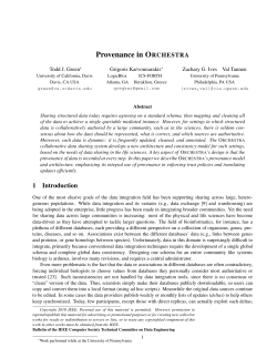 Provenance in ORCHESTRA - FORTH-ICS