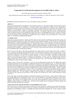 Cooperation in Geothermal Development at Great Rift Valley in Africa