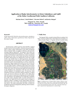 Application of radar Interferometry to Detect subsidence and Uplift at