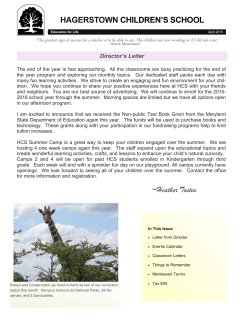 HAGERSTOWN CHILDREN`S SCHOOL