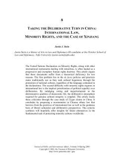 Taking the Deliberative Turn in China: International Law, Minority