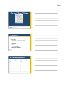 Cornell Note Introduction PPT Handout