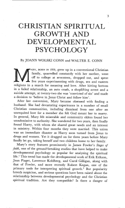 Christian Spiritual Growth and Developmental Psychology
