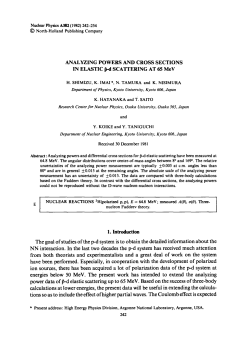 ANALYZING POWERS AND CROSS SECTIONS IN ELASTIC p