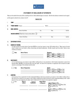 Financial Interest Disclosure