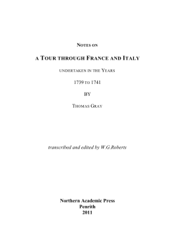 A TOUR THROUGH FRANCE AND ITALY 1739 TO 1741 BY