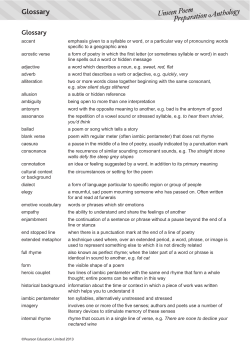 Poetry Glossary