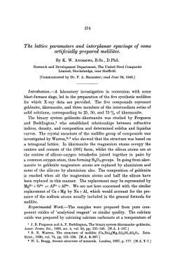 The lattice parameters and interplanar spacings of some