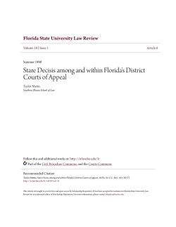 Stare Decisis among and within Florida`s District Courts of Appeal