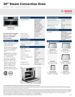 30" Steam Convection Oven - Bosch