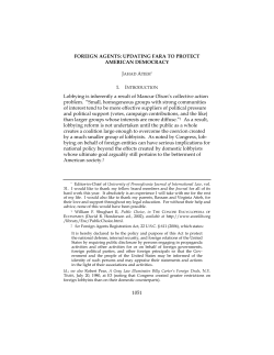Foreign Agents: Updating Fara To Protect American