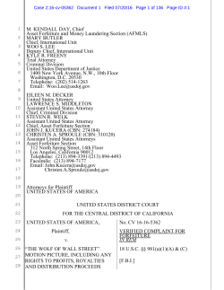 Wolf of Wall Street complaint - filed