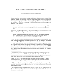 Addiction Between Compulsion and Choice