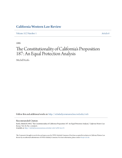 The Constitutionality of California`s Proposition 187: An Equal