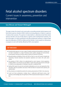 Fetal alcohol spectrum disorders - Australian Institute of Family Studies