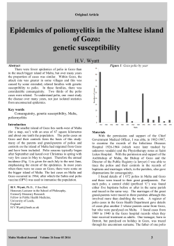 Epidemics of poliomyelitis in the Maltese island