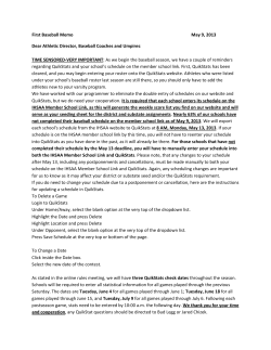 First Baseball Memo May 9, 2013 Dear Athletic Director, Baseball