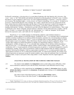 russell`s “gray`s elegy” argument