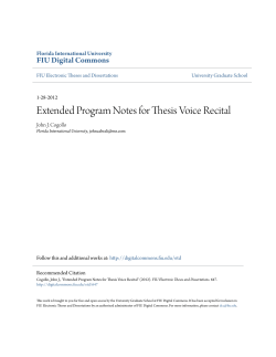 Extended Program Notes for Thesis Voice Recital