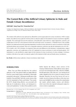 The Current Role of the Artificial Urinary Sphincter in Male and