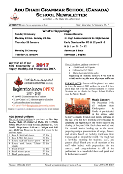 2017 January Newsletter - Abu Dhabi Grammar School