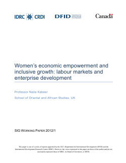 Women`s economic empowerment and inclusive growth: labour