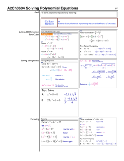A2Ch0604 Solving Polynomial Equations