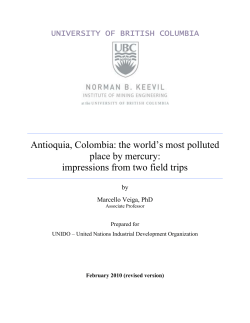 Antioquia, Colombia: the world`s most polluted place by mercury