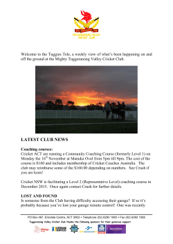 EDITION 7 - Tuggeranong Valley Cricket Club